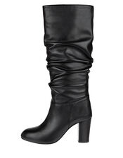 Slouch Leather Thigh Boots, Black (BLACK), large