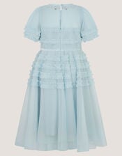 Natalia Embellished Ruffle Party Dress, Blue (PALE BLUE), large