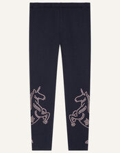 Unicorn Stud Leggings , Blue (NAVY), large