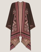 Crissy Jacquard Poncho, Pink (PINK), large