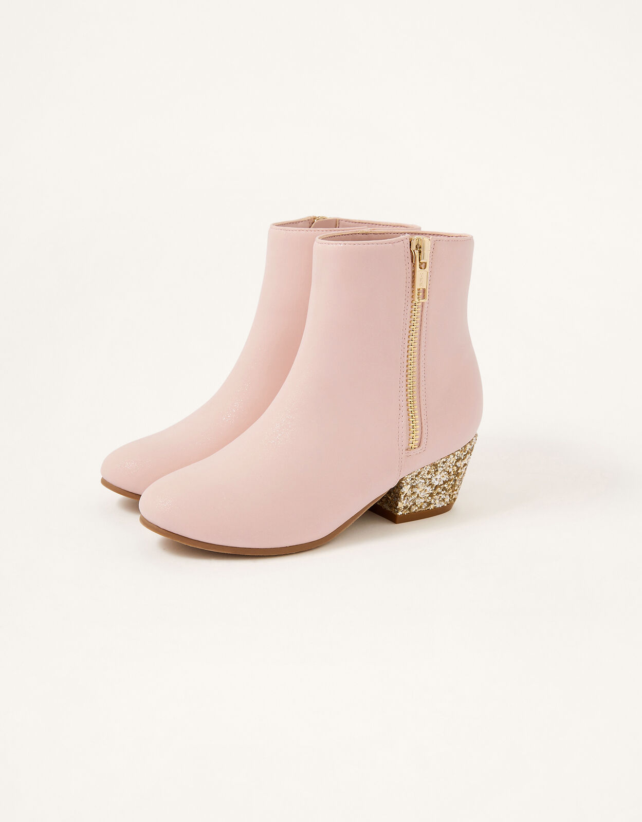 Glitter Heel Boots Pink