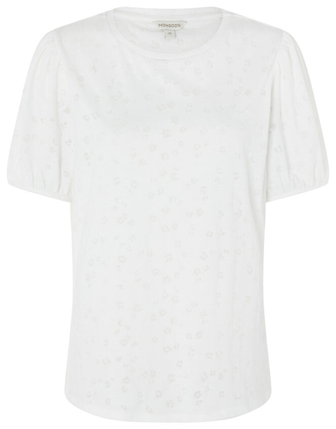 Petunia Puff Sleeve T-shirt, Ivory (IVORY), large