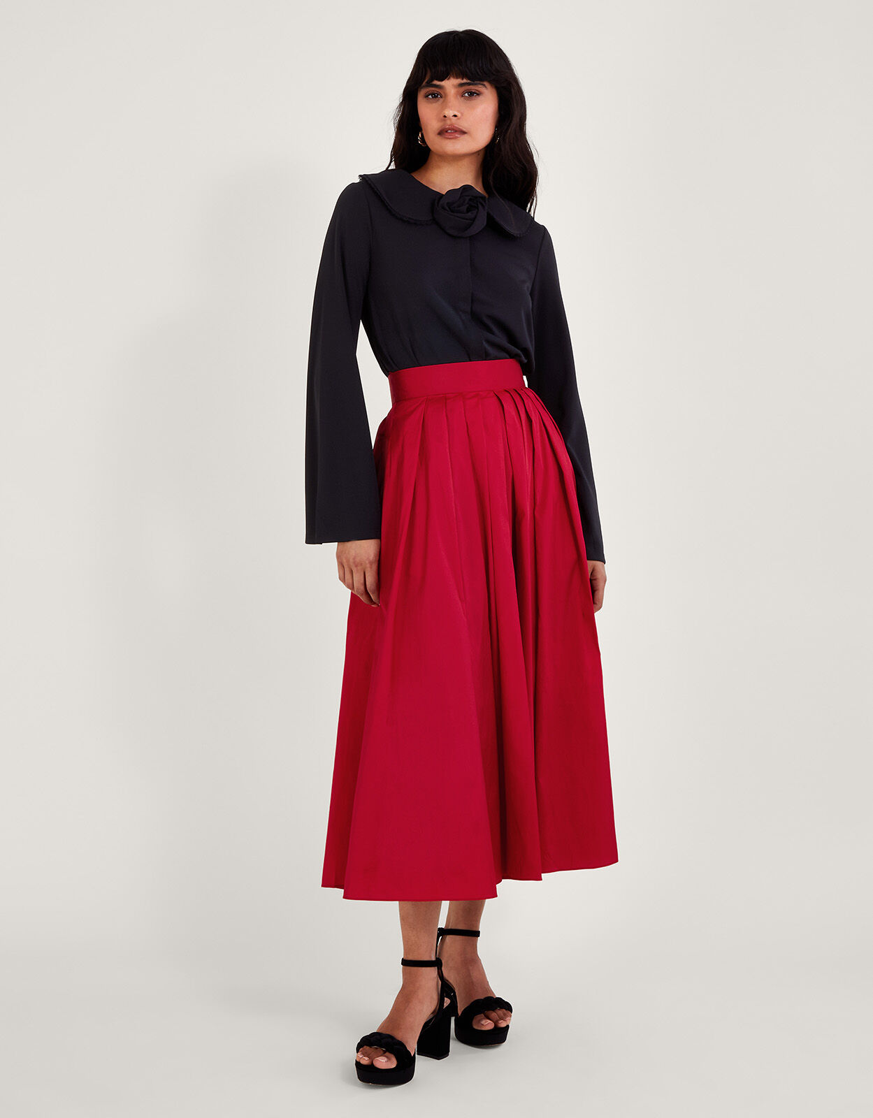Tully Taffeta Skirt Red