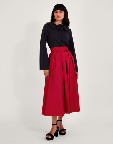 Tully Taffeta Skirt, Red (RED), large