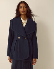 Estelle Collar Coat, Blue (NAVY), large