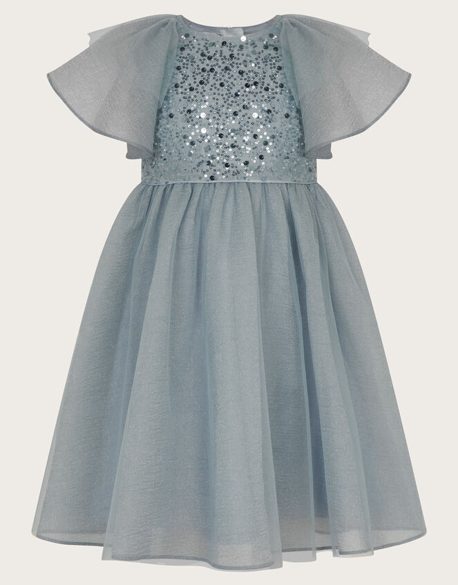 Eden Angel Sleeve Sequin Tulle Dess, Blue (BLUE), large