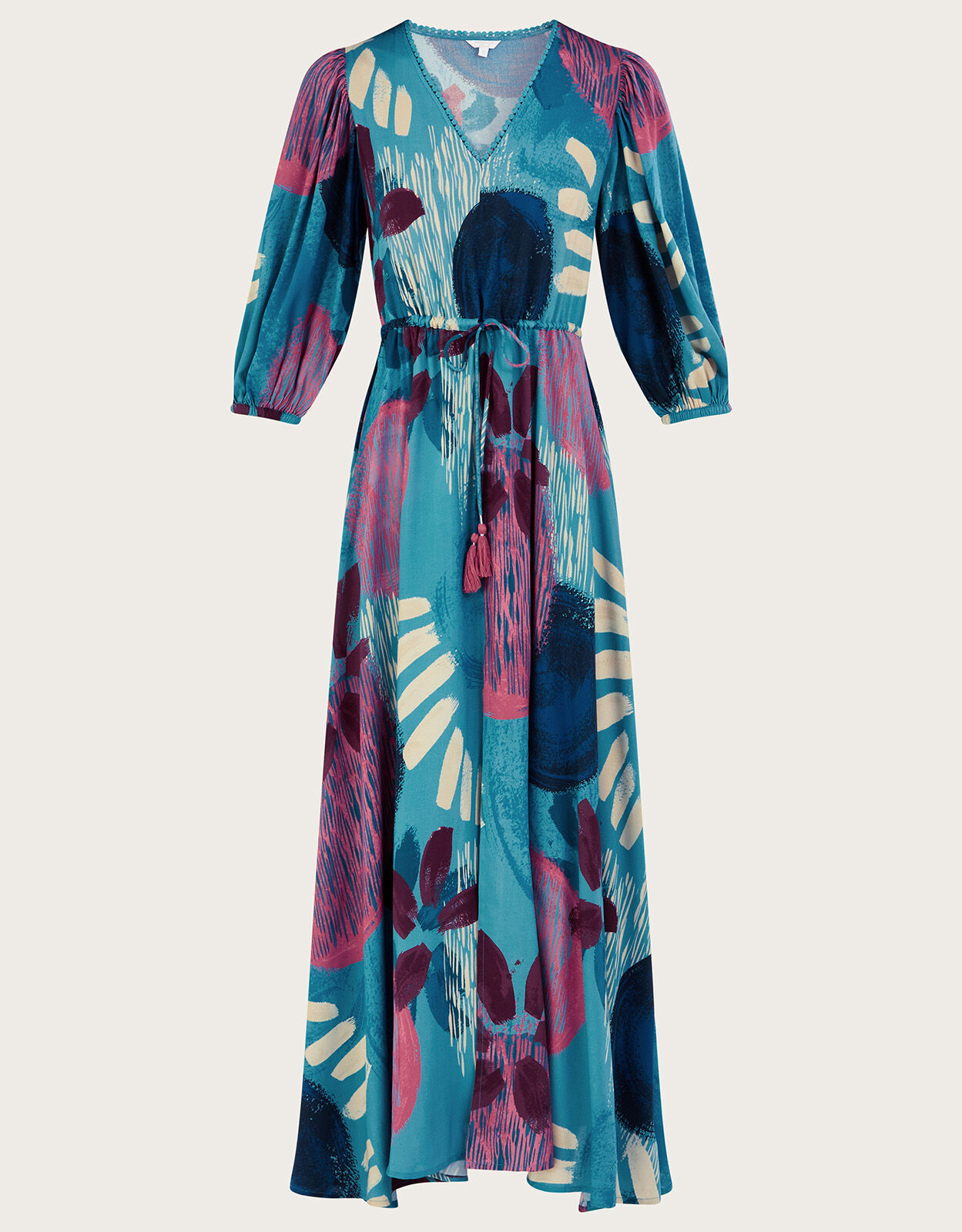 Large Scale Print Maxi Dress Teal