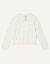 Textured Cardigan, Ivory (IVORY), large
