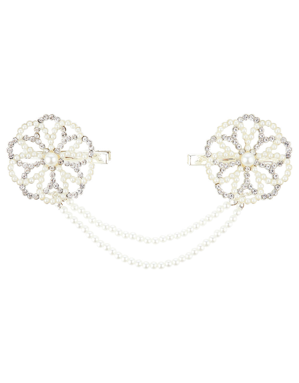 Pretty Pearl Flower Hair Clips