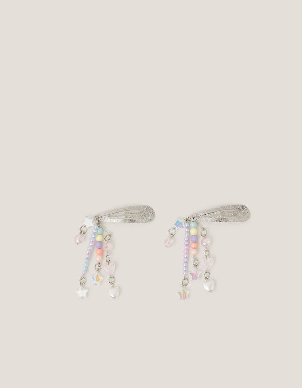 2-Pack Beaded Charm Hair Clips , , large