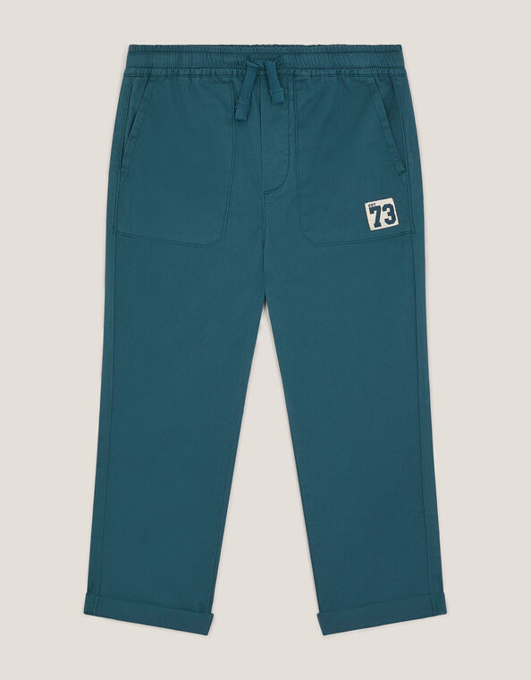 Plain Cuffed Trousers, Blue (BLUE), large
