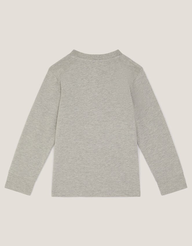 Snowboard Dinosaur Long Sleeve Top, Grey (GREY), large