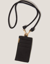 Card Holder Lanyard, Black (BLACK), large