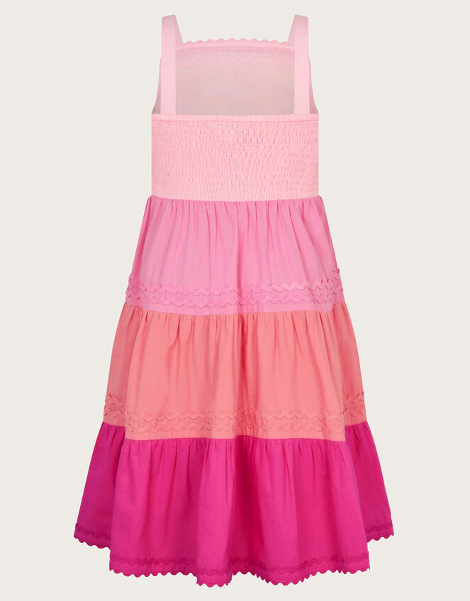 Ric Rac Colour Block Tiered Dress, Pink (PINK), large