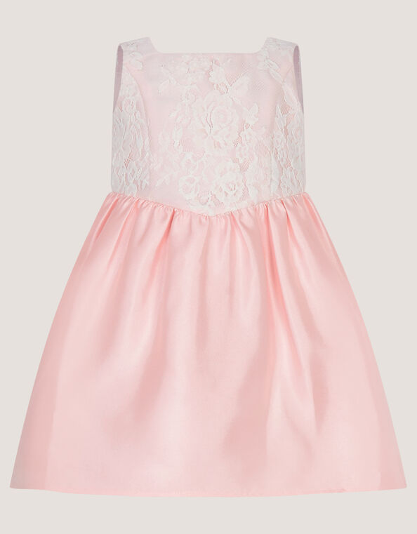 Baby Juno Lace Satin Dress, Pink (PINK), large