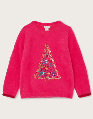 Christmas Tree Knitted Jumper, Pink (BRIGHT PINK), large