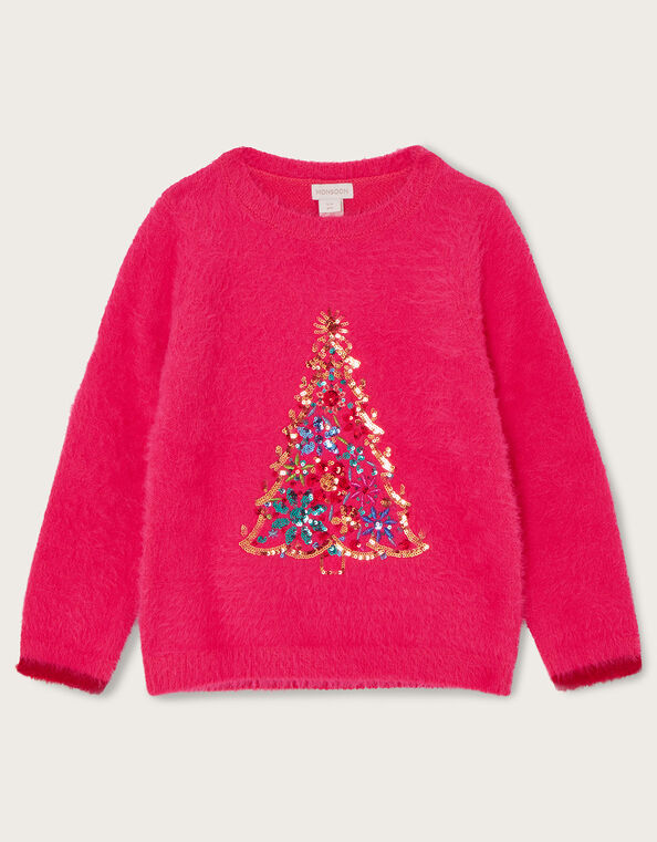 Christmas Tree Knitted Jumper, Pink (BRIGHT PINK), large