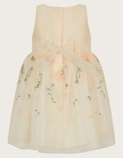 Baby Maggie 3D Floral Dress, Ivory (IVORY), large