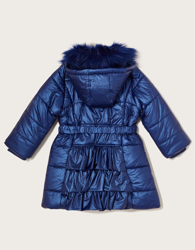 Shimmer Padded Coat Blue