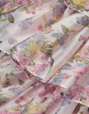 Botanical Print Tiered Party Dress, Multi (MULTI), large