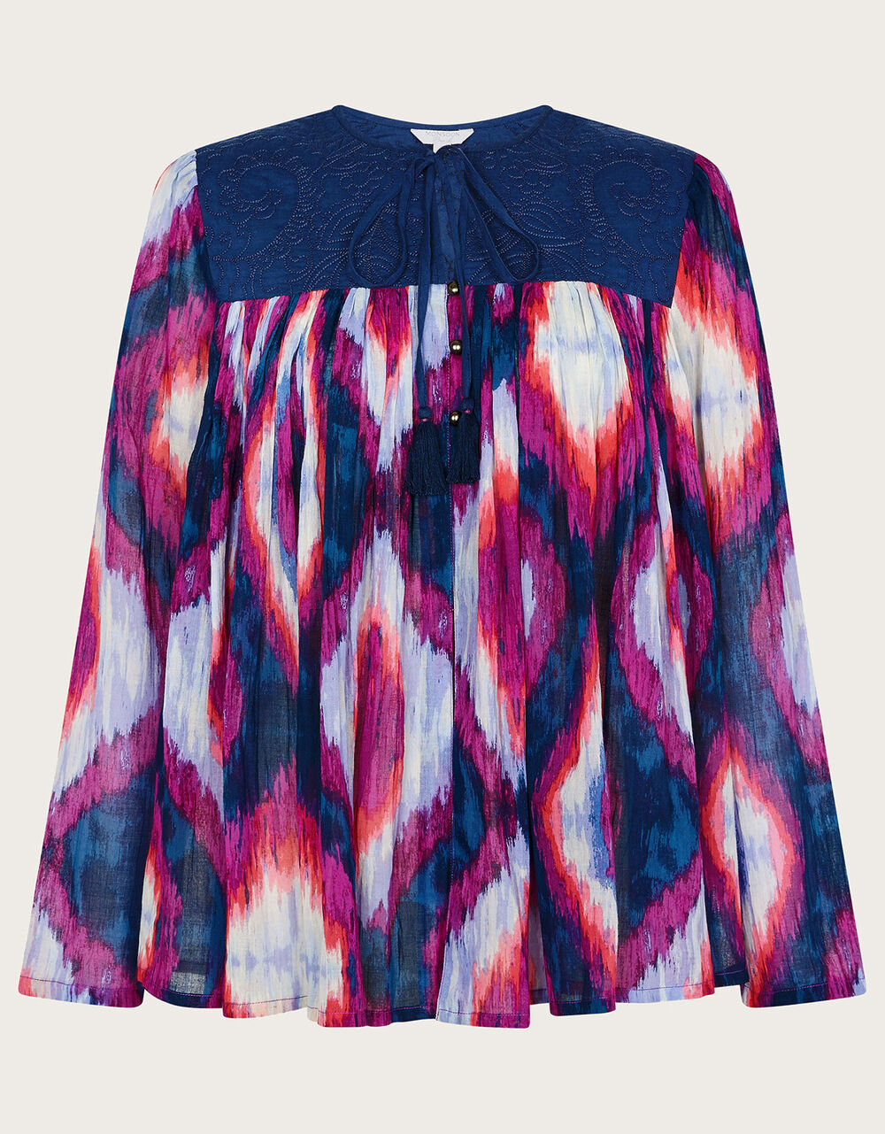 Women Women's Clothing | Premium Ikat Print Jacket Purple - MK56379