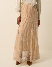 Luna Lace Maxi Skirt, Cream (CREAM), large