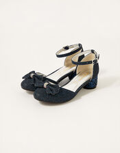 Glitter Bow Heels, Blue (NAVY), large