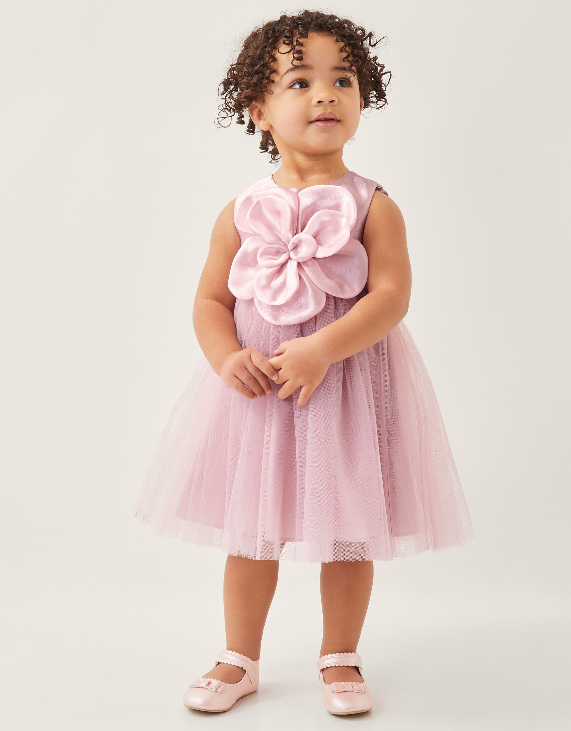 Baby Annabelle Flower Bodice Tulle Dress Pink