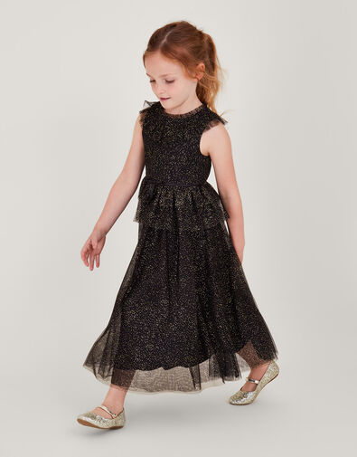 Land of Wonder Alexandra Ruffle Maxi Dress, Black (BLACK), large