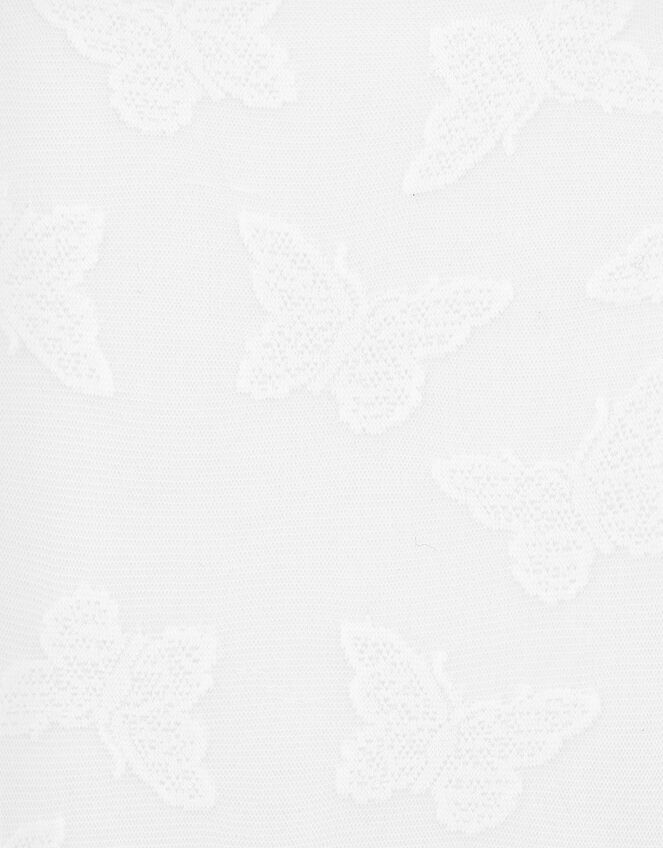 Girl Butterfly Bridal Tights, White (WHITE), large