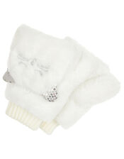 Peppi Sequin Cat Capped Gloves, Ivory (IVORY), large