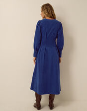 Morgan Long Sleeve Corduroy Midi Dress, Blue (COBALT), large