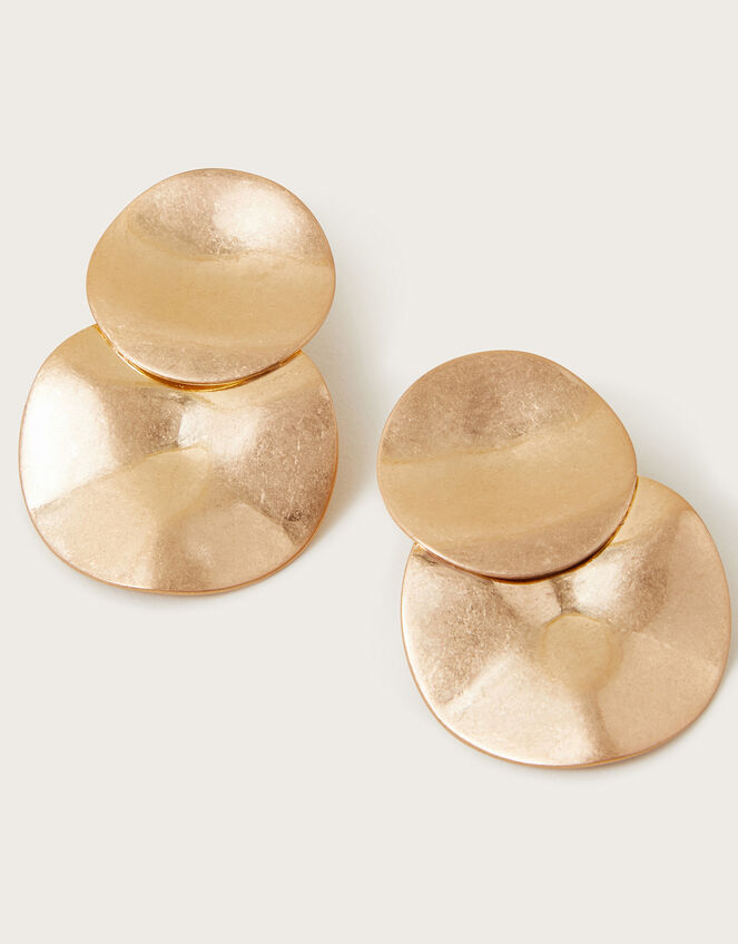 Hammered Disc Earrings, , large