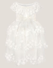 Rebecca Appliqu&eacute; Floral Scallop Dress, Ivory (IVORY), large