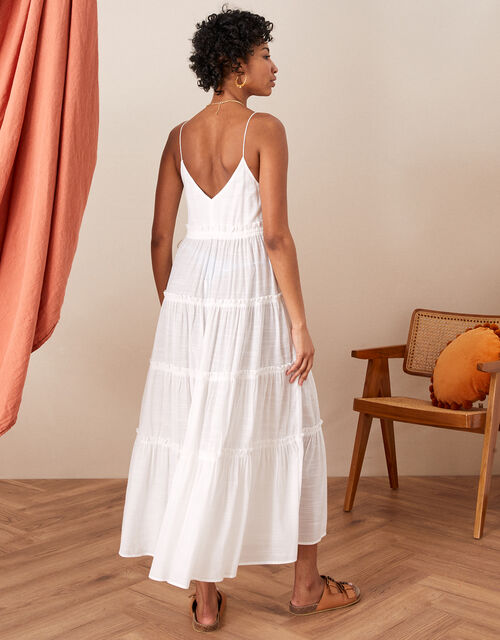 Premium Cami Maxi Tiered Dress, White (WHITE), large