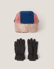 Neppy Trapper Hat & Gloves Set, Multi (MULTI), large
