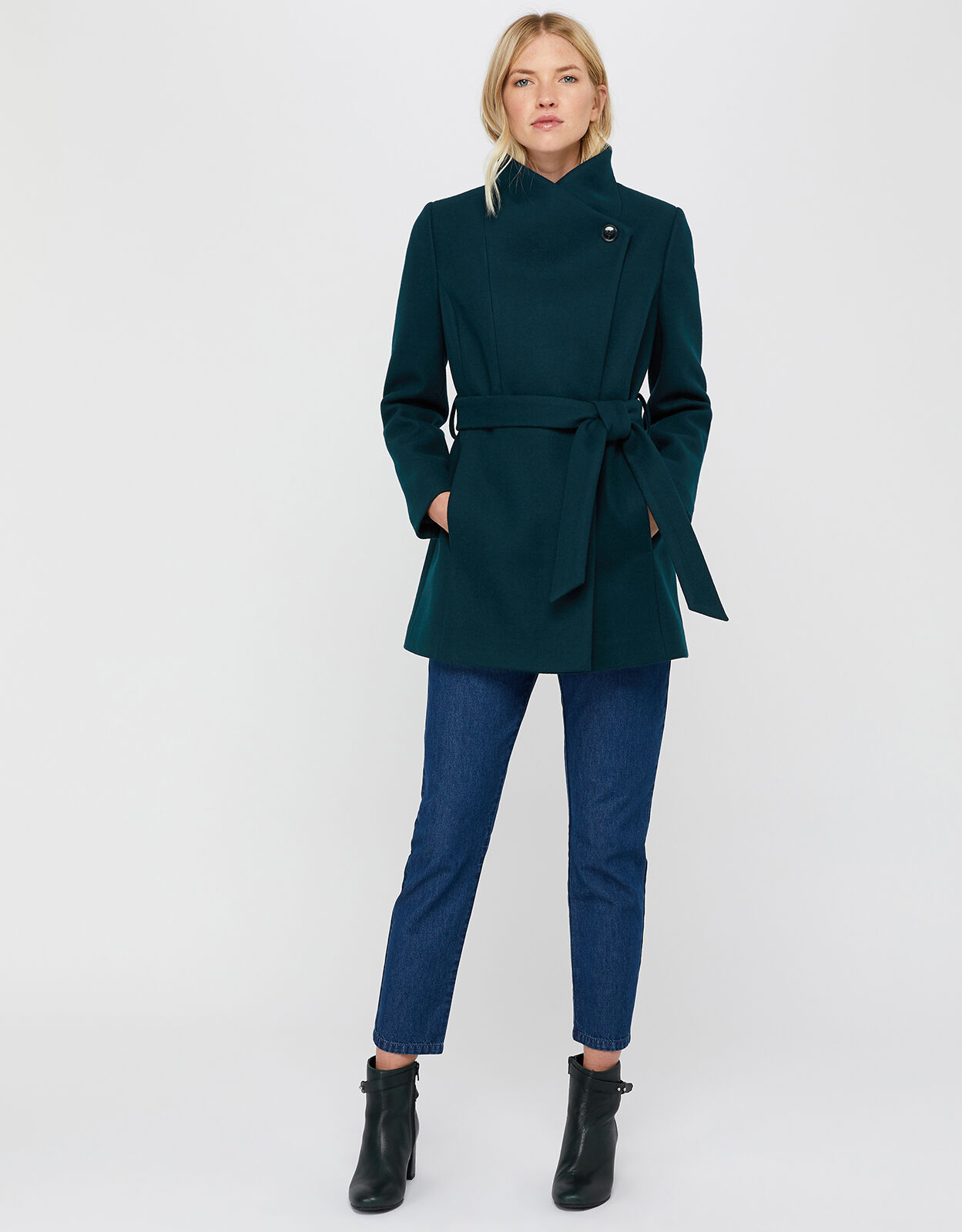 Rita wrap collar short coat Clearance