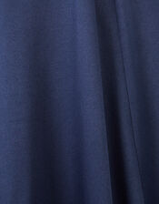 Cowl Neck Satin Prom Dress, Blue (NAVY), large