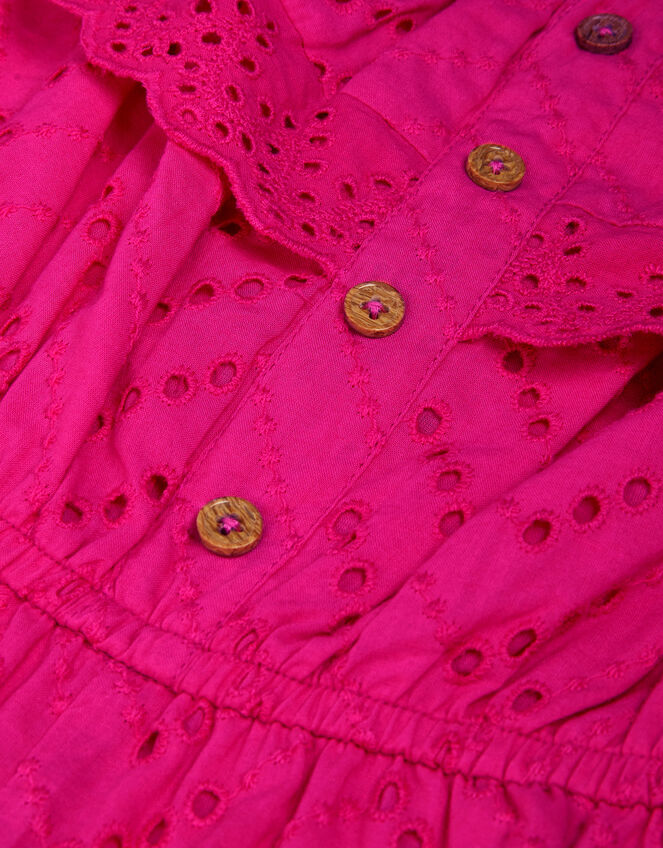 Broderie Ruffle Playsuit, Pink (PINK), large