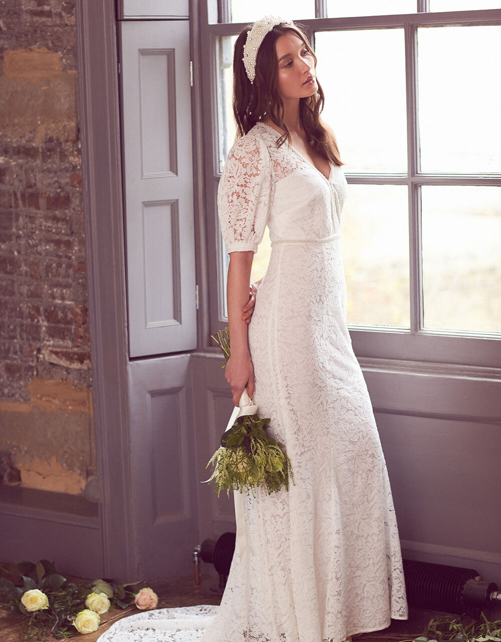 Wedding The Bride | Nicky Beaded Lace Bridal Dress Ivory - CA39764