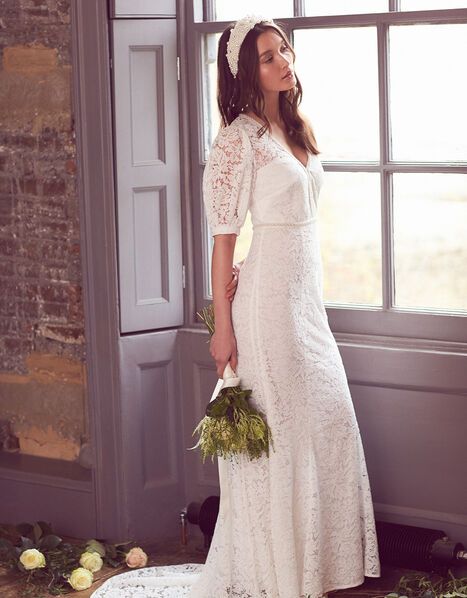 Nicky Beaded Lace Bridal Dress Ivory, Ivory (IVORY), large