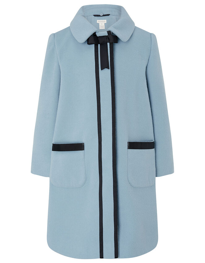 Grosgrain Trim Coat, Blue (BLUE), large