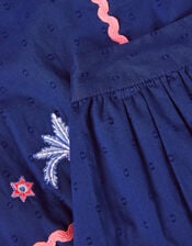 Coastal Embroidered Top & Skirt Set, Blue (BLUE), large