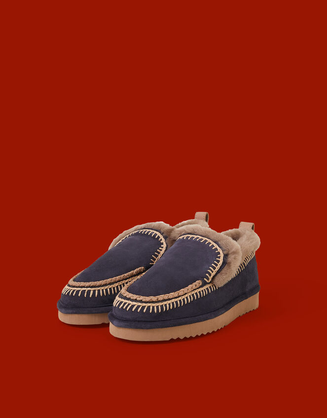 Laidback London Suede Shoes, Blue (NAVY), large