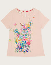 Cat Print Short Sleeve T-Shirt, Ivory (IVORY), large