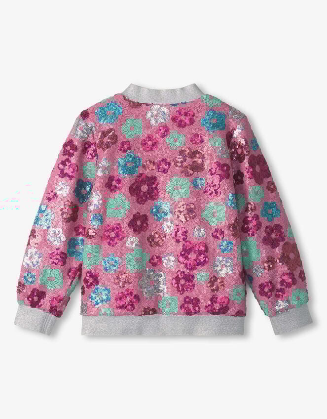 Hatley Daisy Sequin Bomber Jacket, Pink (PINK), large