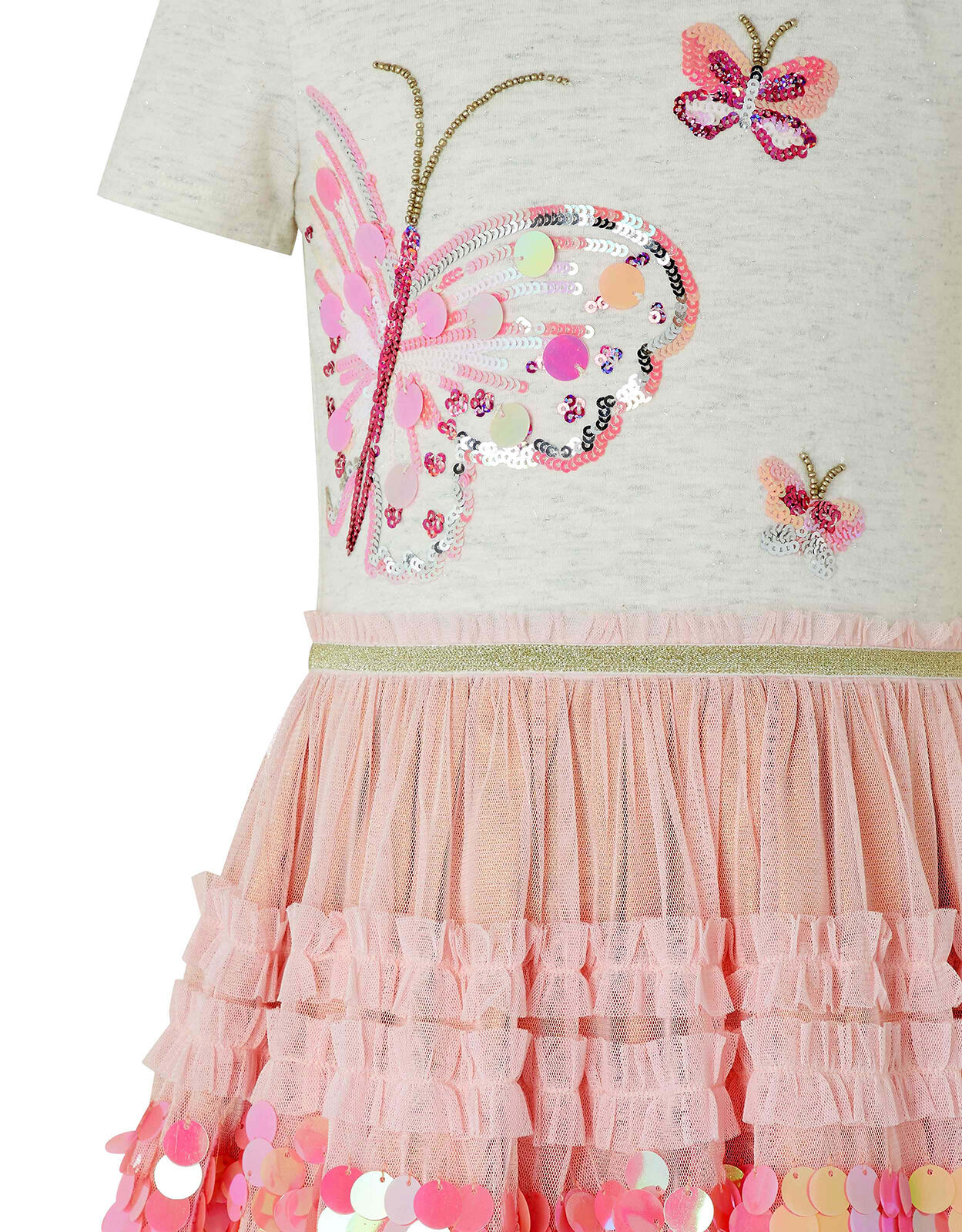 Sequin Butterfly Disco Dress Pink