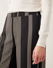 Andi Stripe Wide Leg Trousers, Black (BLACK), large