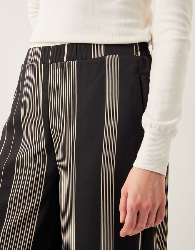 Andi Stripe Wide Leg Trousers, Black (BLACK), large
