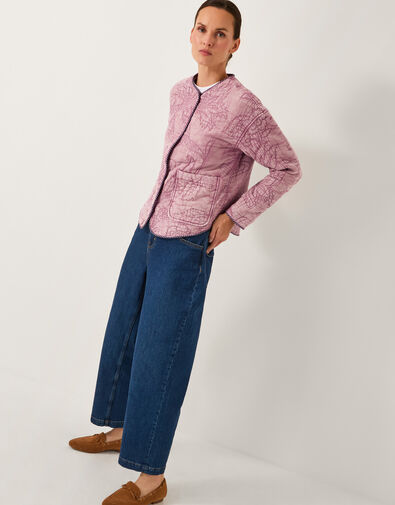 Hazel Floral Quilted Jacket, Pink (BLUSH), large